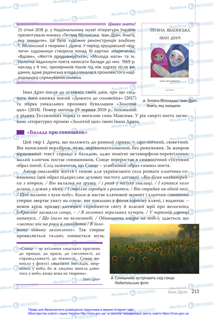 Підручники Українська література 11 клас сторінка 213