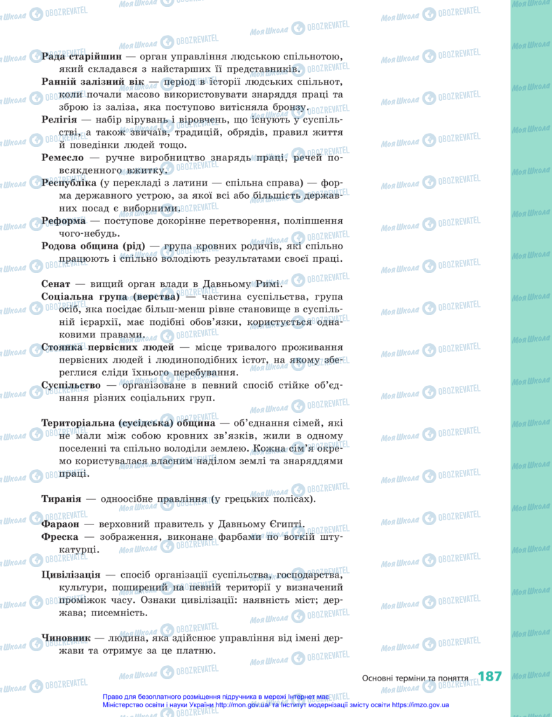 Підручники Всесвітня історія 6 клас сторінка 187