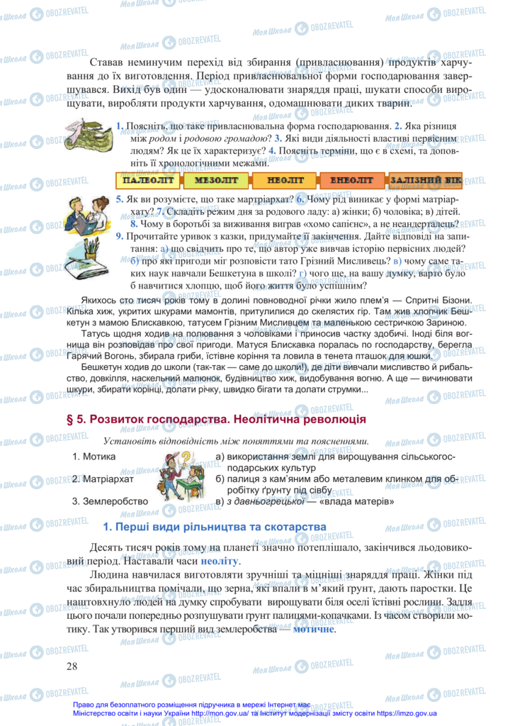 Підручники Всесвітня історія 6 клас сторінка 28