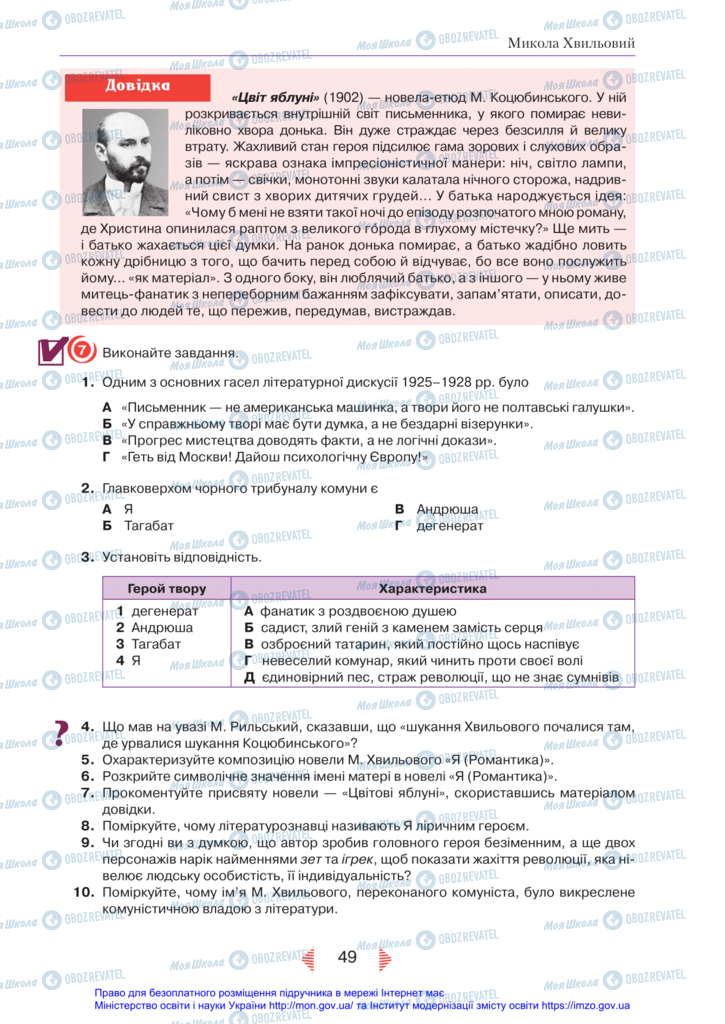 Підручники Українська література 11 клас сторінка 49