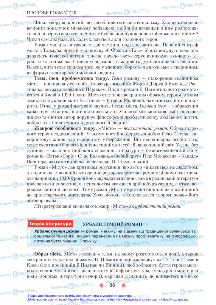 Підручники Українська література 11 клас сторінка 88