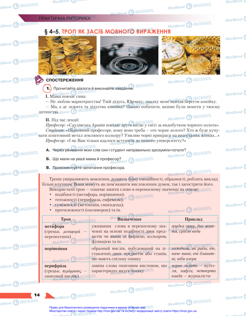 Учебники Укр мова 11 класс страница 14