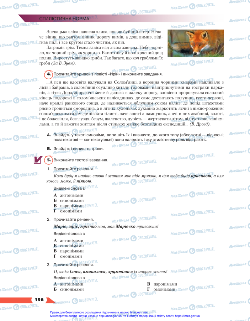 Підручники Українська мова 11 клас сторінка 156
