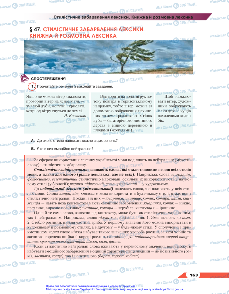 Підручники Українська мова 11 клас сторінка 163