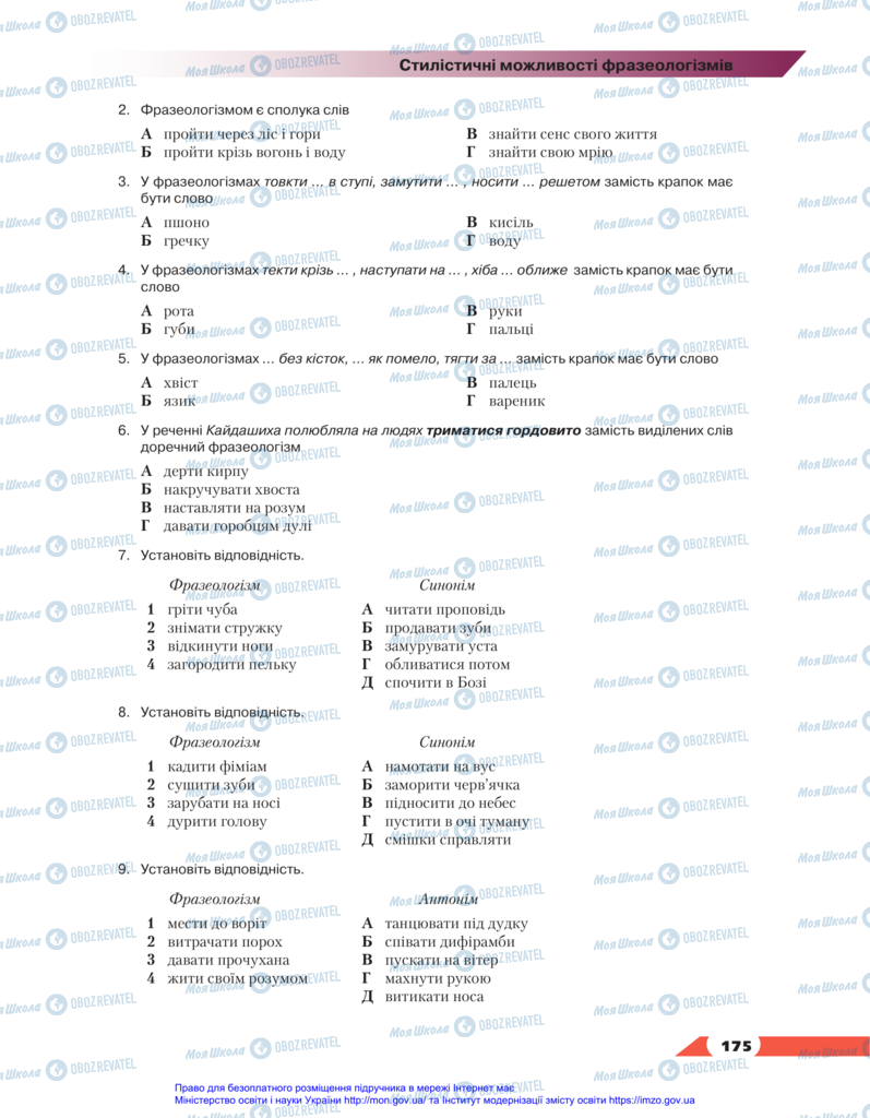 Учебники Укр мова 11 класс страница 175