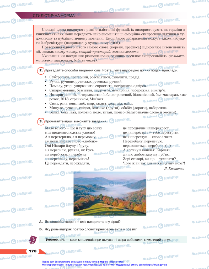 Підручники Українська мова 11 клас сторінка 178