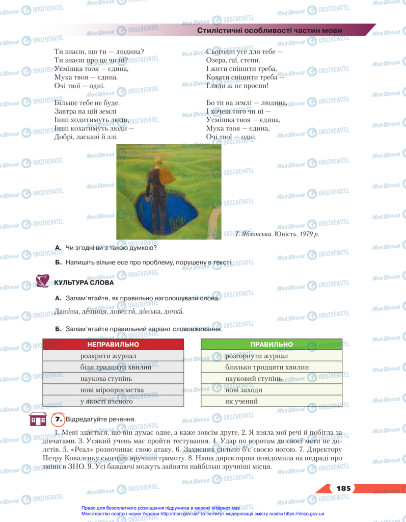 Учебники Укр мова 11 класс страница 185