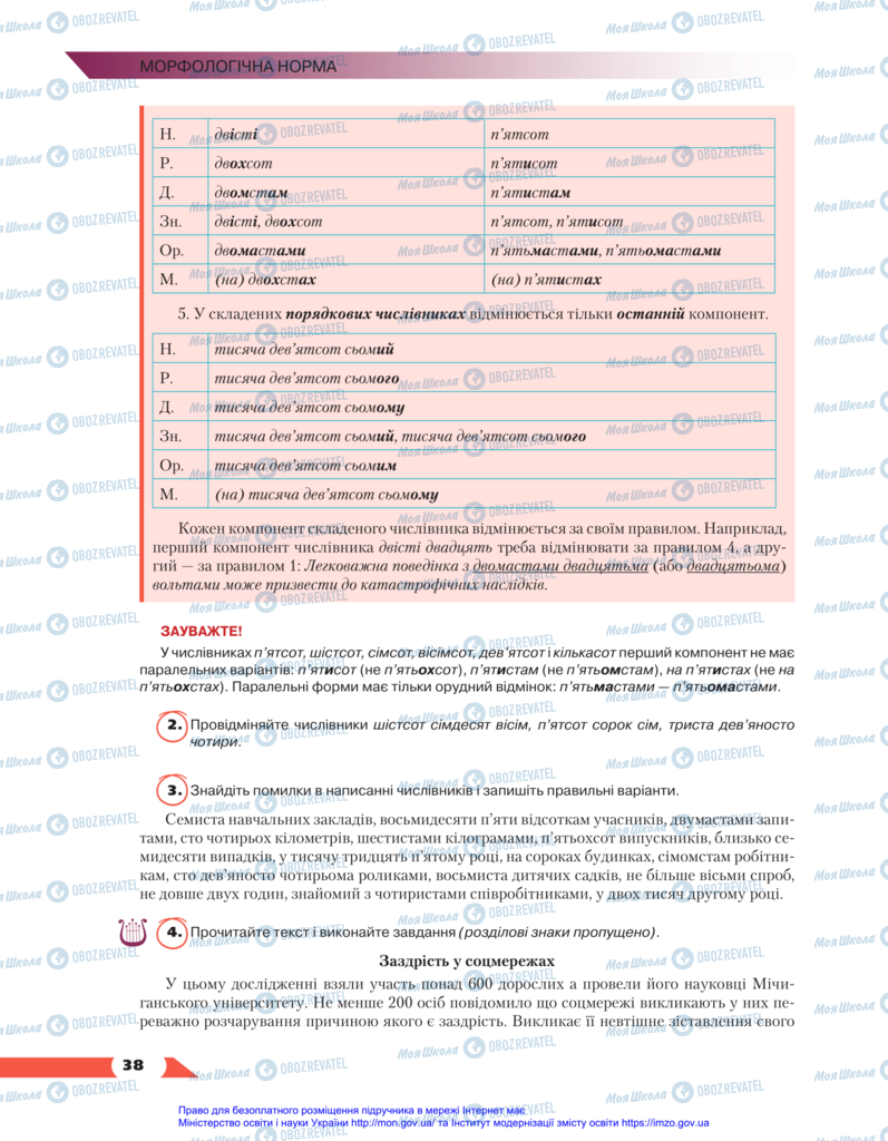 Учебники Укр мова 11 класс страница 38