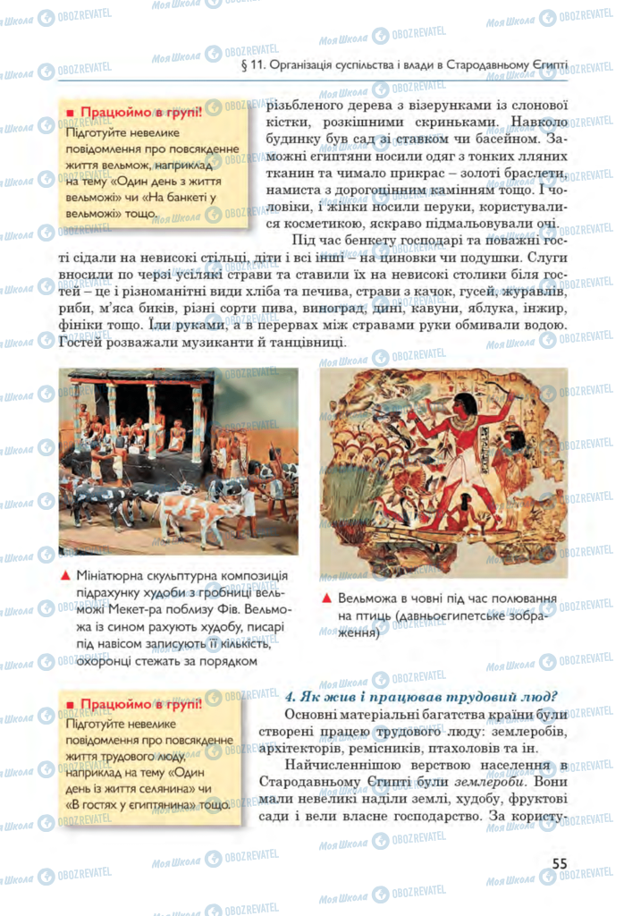 Підручники Всесвітня історія 6 клас сторінка 55