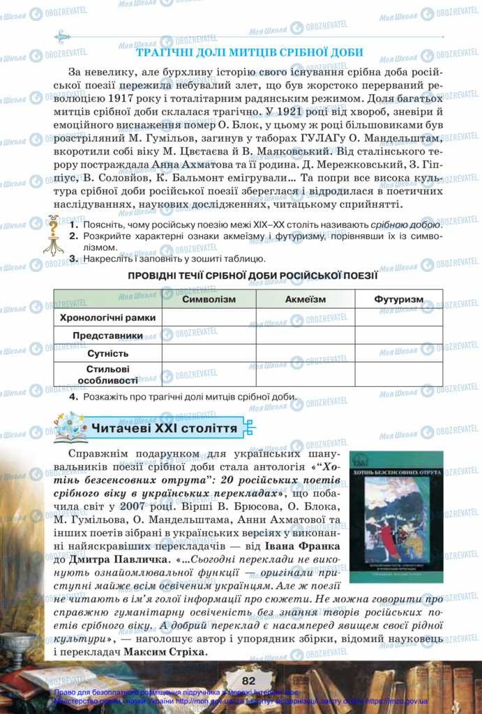 Підручники Зарубіжна література 11 клас сторінка 82