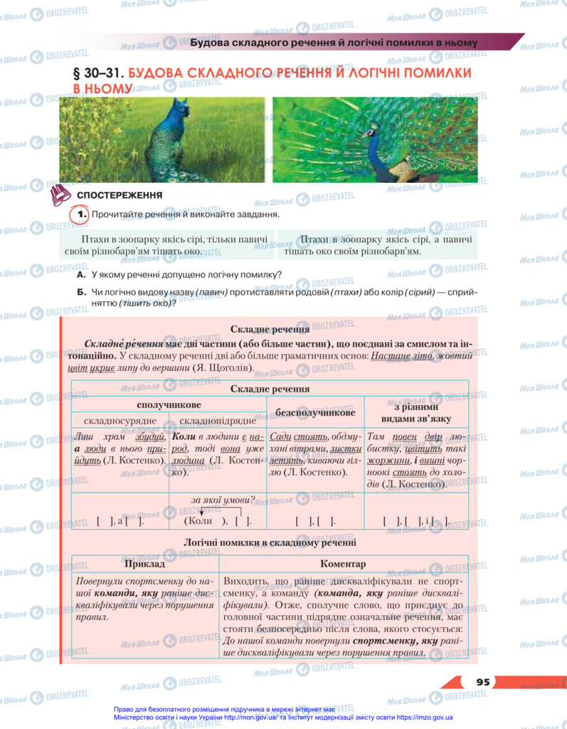 Учебники Укр мова 11 класс страница 95