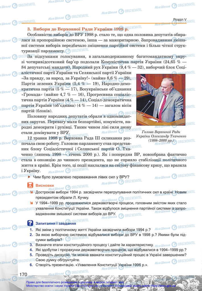 Учебники История Украины 11 класс страница 170