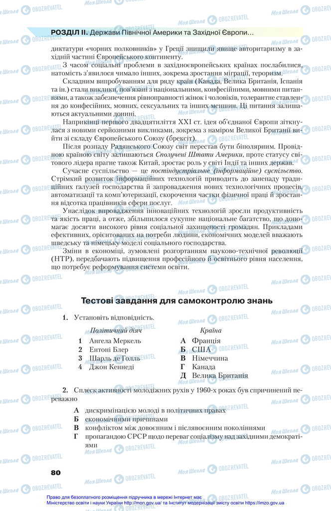 Підручники Всесвітня історія 11 клас сторінка 80