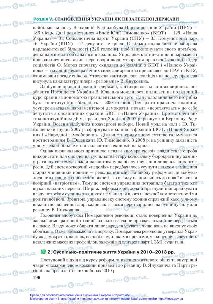 Підручники Історія України 11 клас сторінка 196