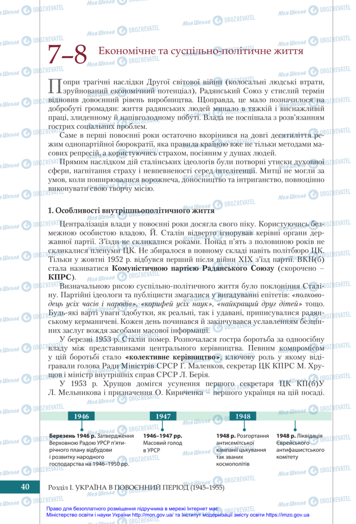 Підручники Історія України 11 клас сторінка 40