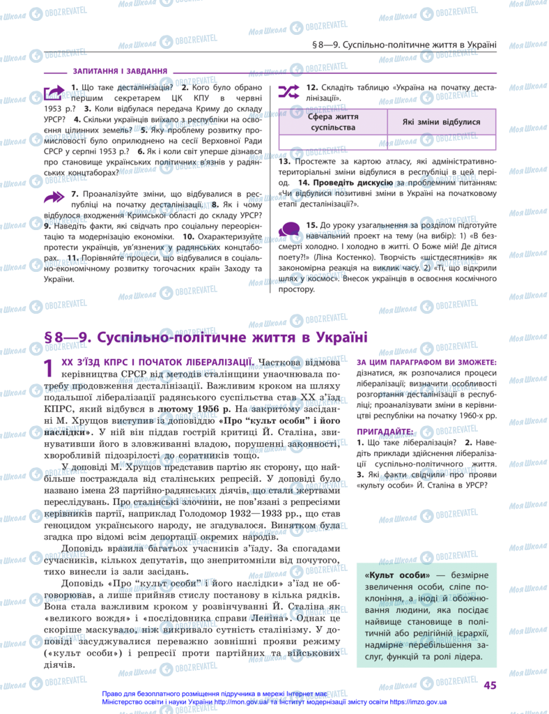 Учебники История Украины 11 класс страница 45