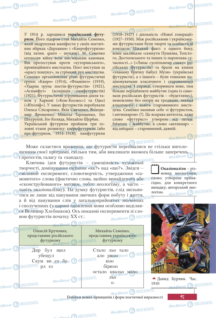 Підручники Зарубіжна література 11 клас сторінка 95