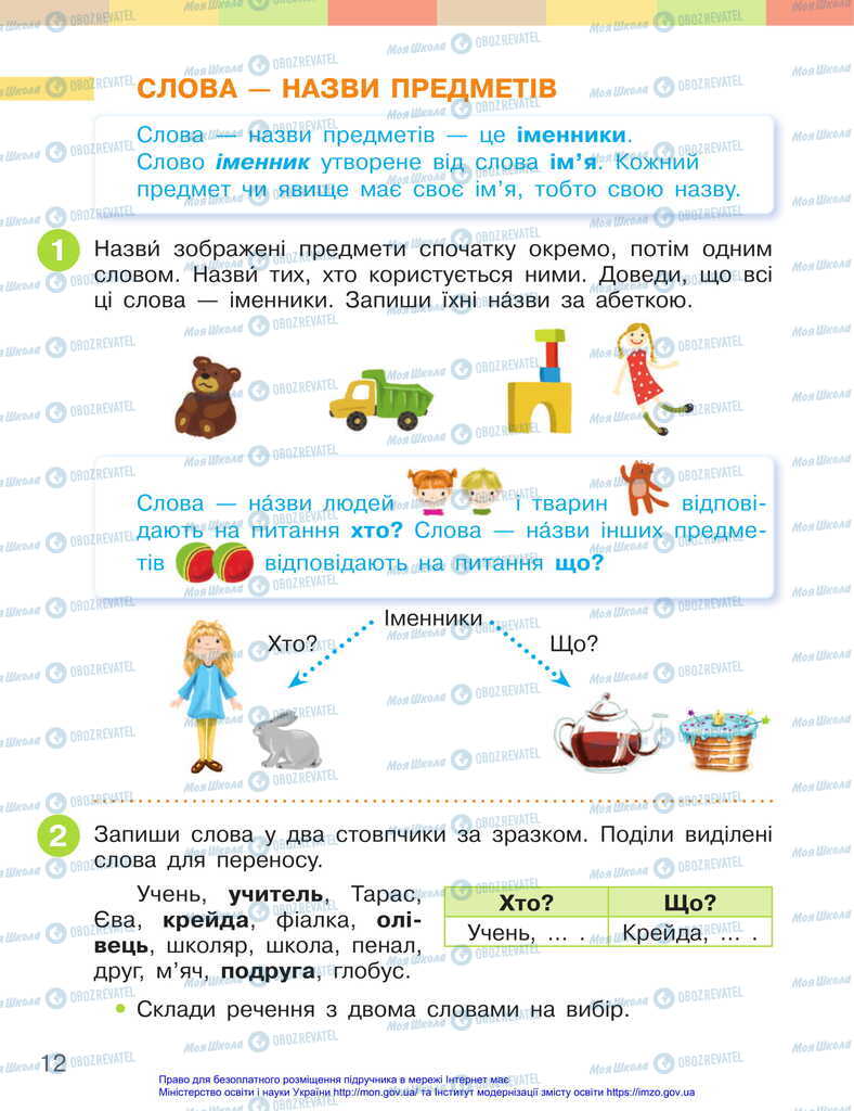 Учебники Укр мова 2 класс страница 12