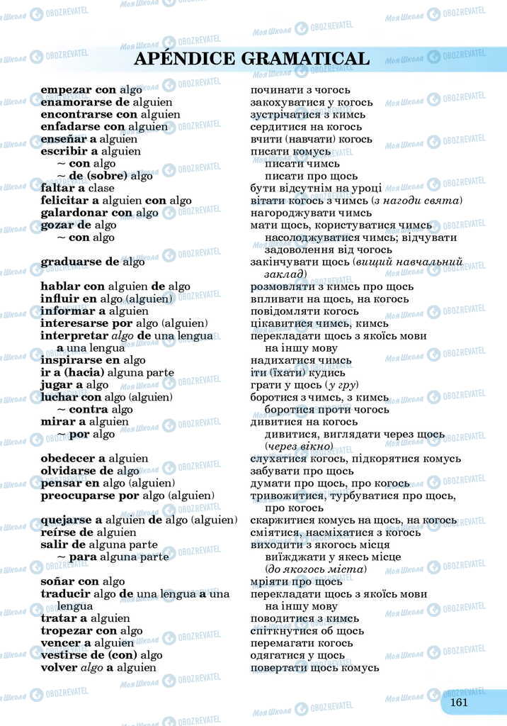 ЗНО Іспанська мова 11 клас сторінка  161