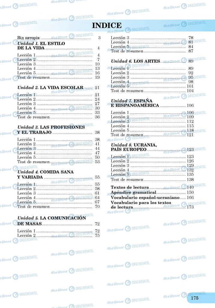 ЗНО Испанский язык 11 класс страница  175
