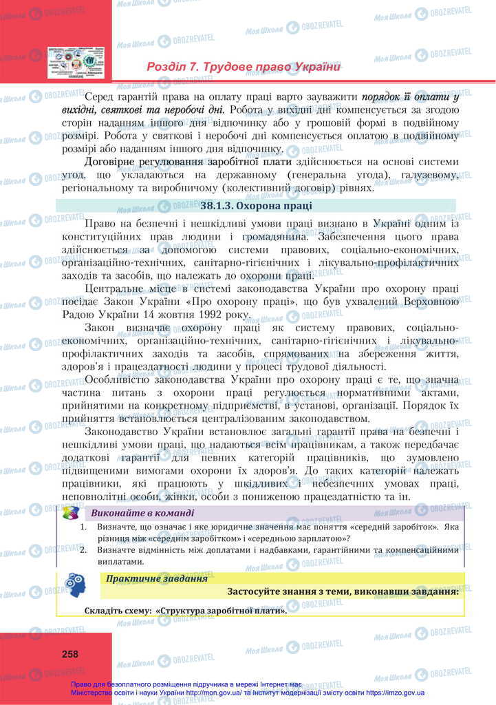 Підручники Правознавство 11 клас сторінка 258