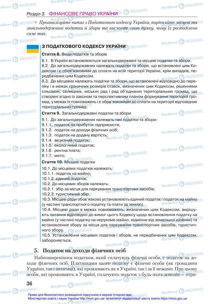 Підручники Правознавство 11 клас сторінка 36