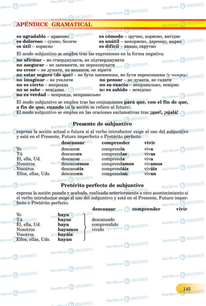 ЗНО Іспанська мова 11 клас сторінка  145