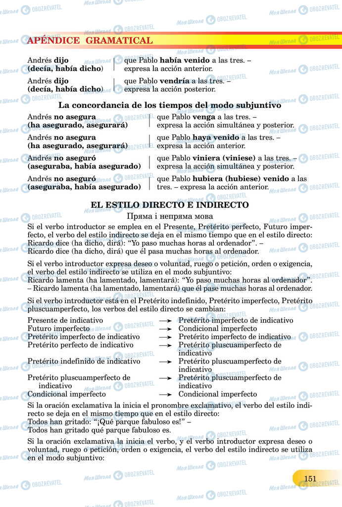 ЗНО Іспанська мова 11 клас сторінка  151
