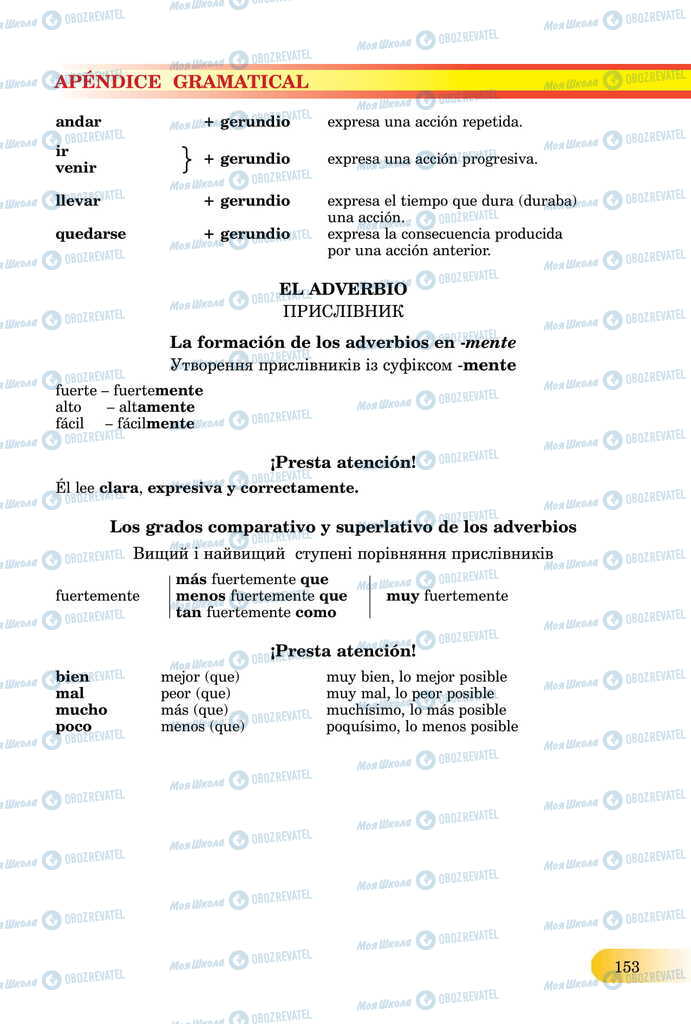 ЗНО Іспанська мова 11 клас сторінка  153
