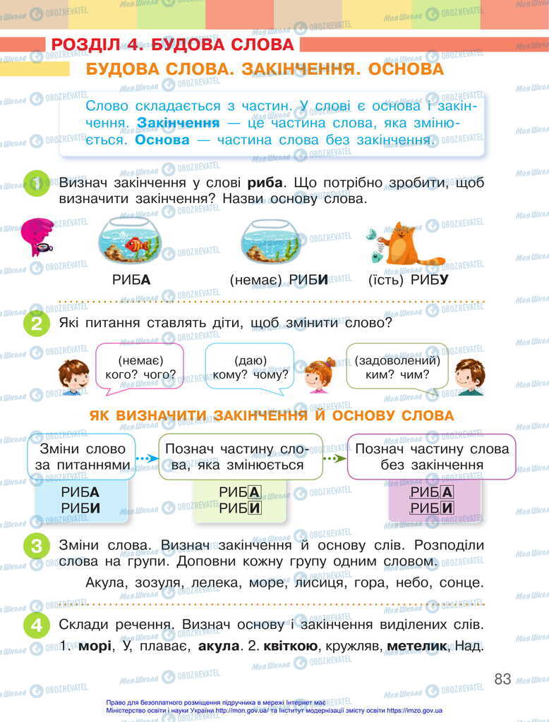 Учебники Укр мова 2 класс страница  83