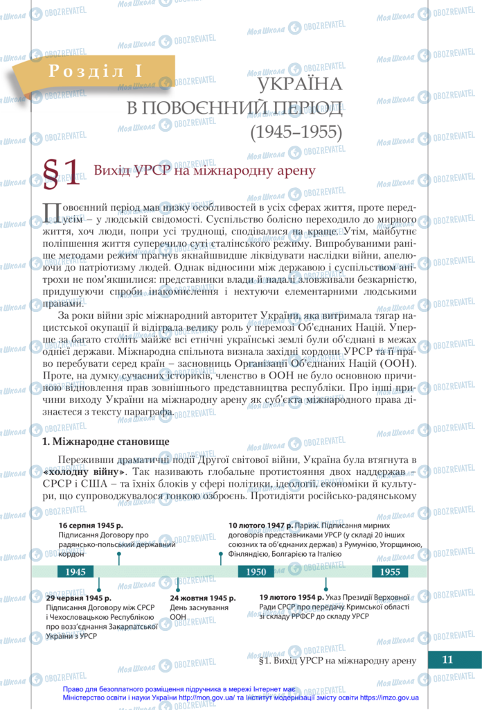 Підручники Історія України 11 клас сторінка  11