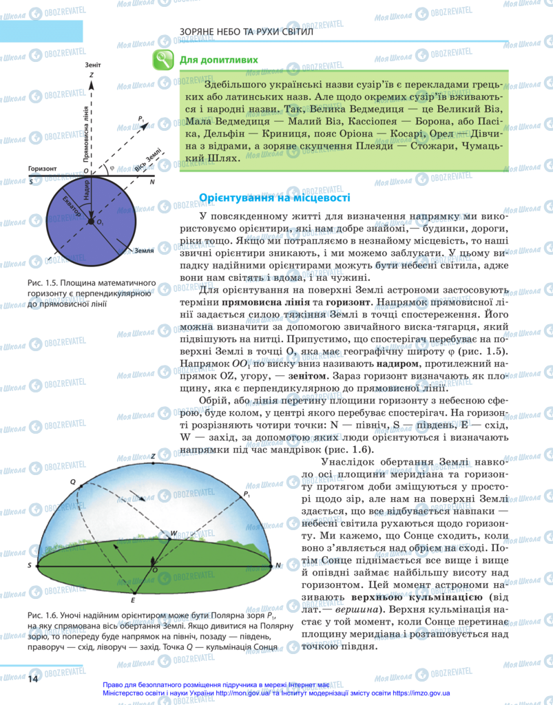 Підручники Астрономія 11 клас сторінка 14