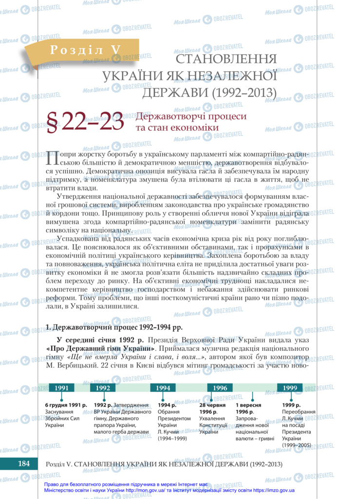 Підручники Історія України 11 клас сторінка  184