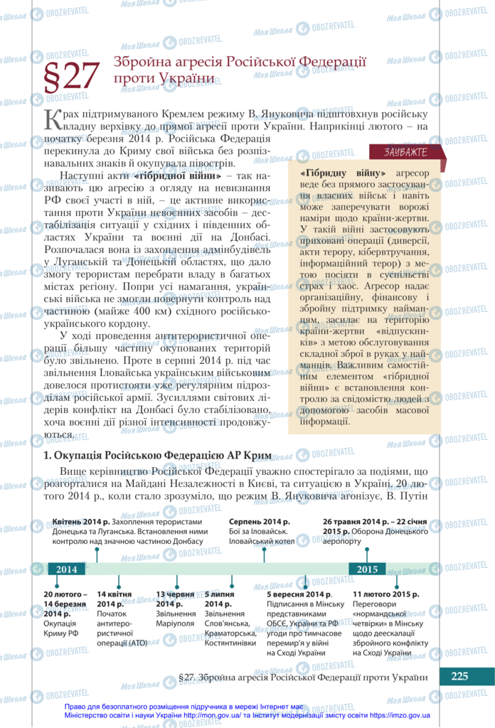 Підручники Історія України 11 клас сторінка 225