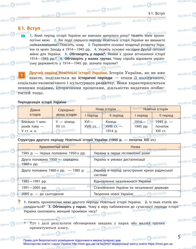 Підручники Історія України 11 клас сторінка  5