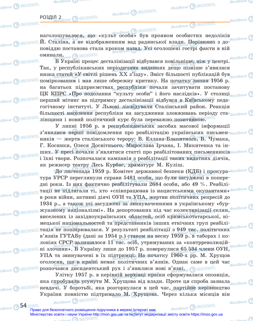 Учебники История Украины 11 класс страница 54