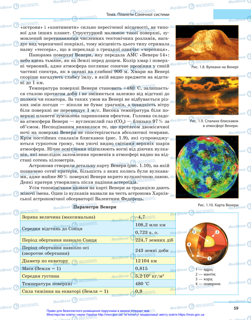 Підручники Астрономія 11 клас сторінка 59