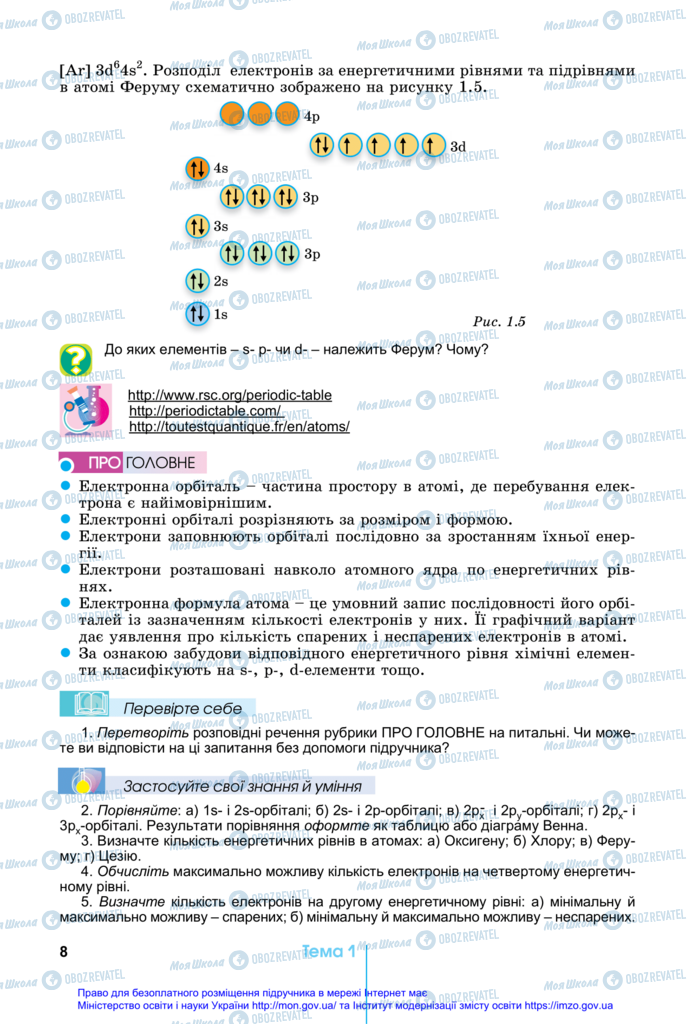 Підручники Хімія 11 клас сторінка 8