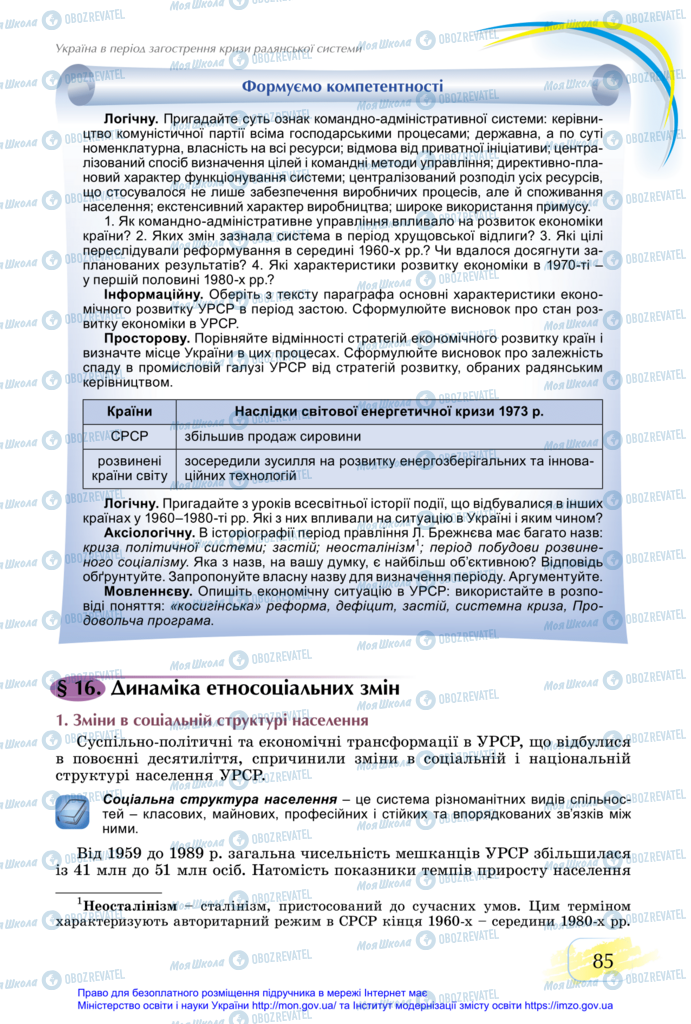 Підручники Історія України 11 клас сторінка 85