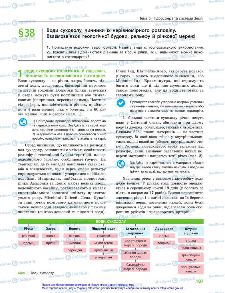 Підручники Географія 11 клас сторінка 107