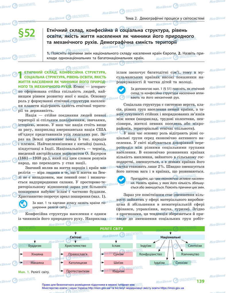 Підручники Географія 11 клас сторінка 139