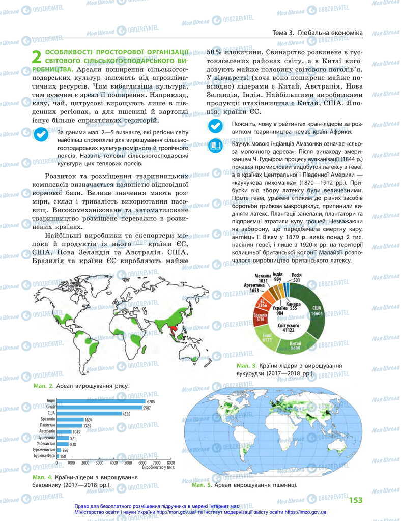 Підручники Географія 11 клас сторінка 153