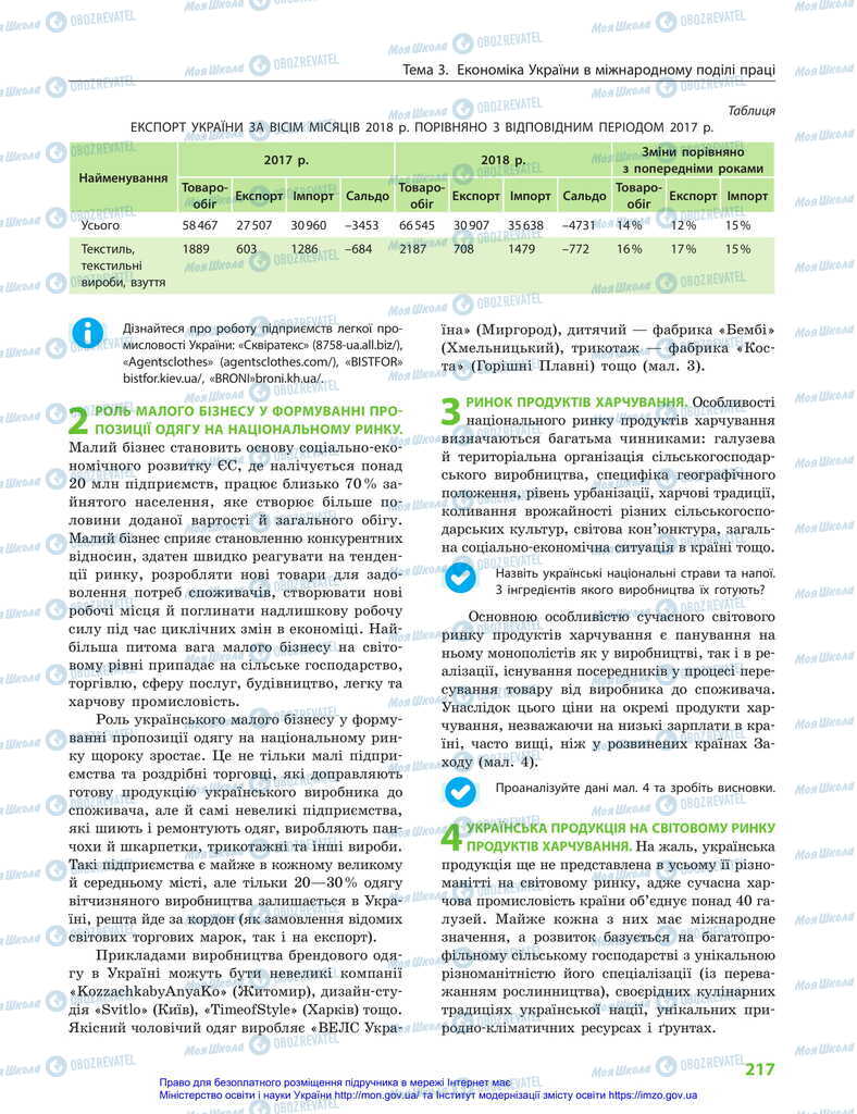 Підручники Географія 11 клас сторінка 217