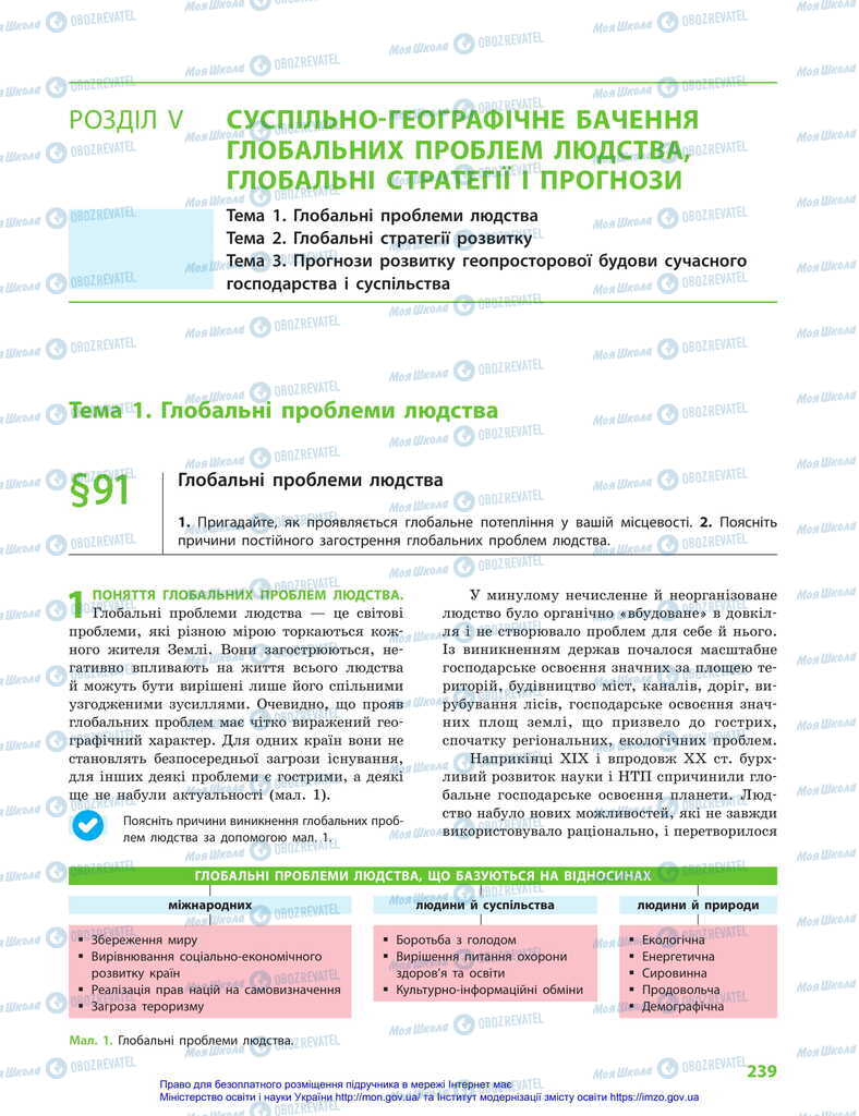 Підручники Географія 11 клас сторінка  239