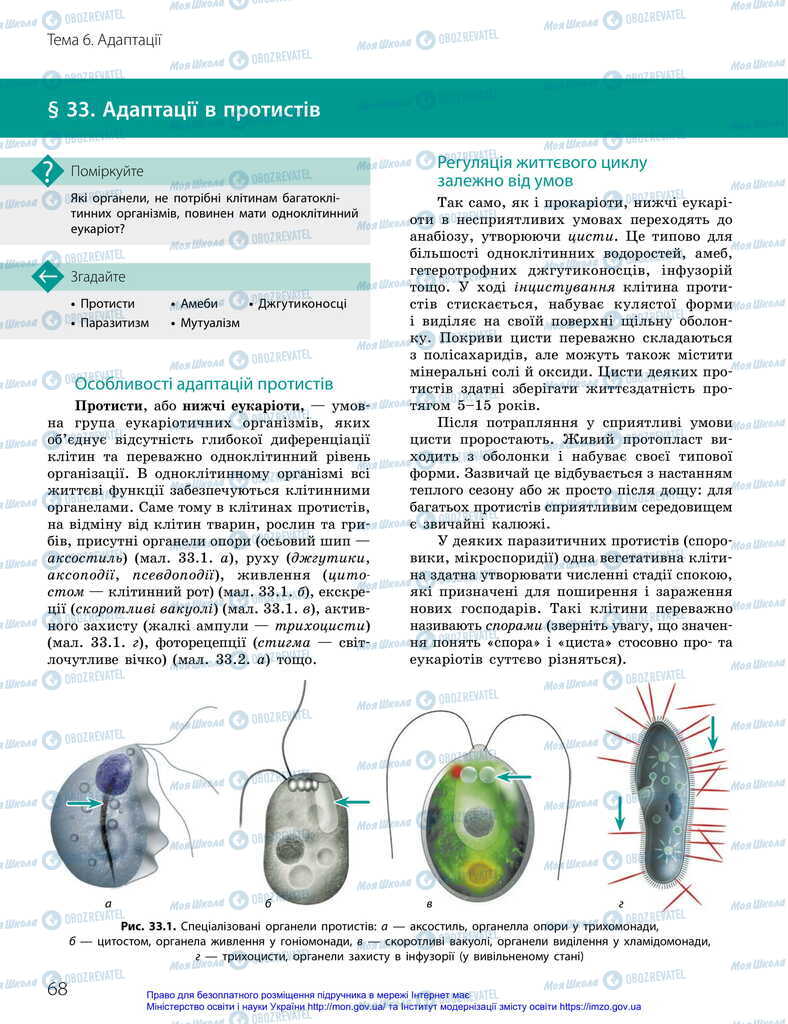 Підручники Біологія 11 клас сторінка 68