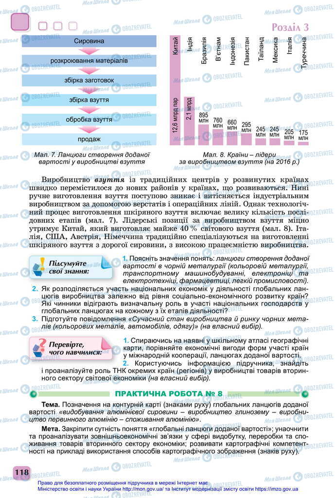 Підручники Географія 11 клас сторінка 118