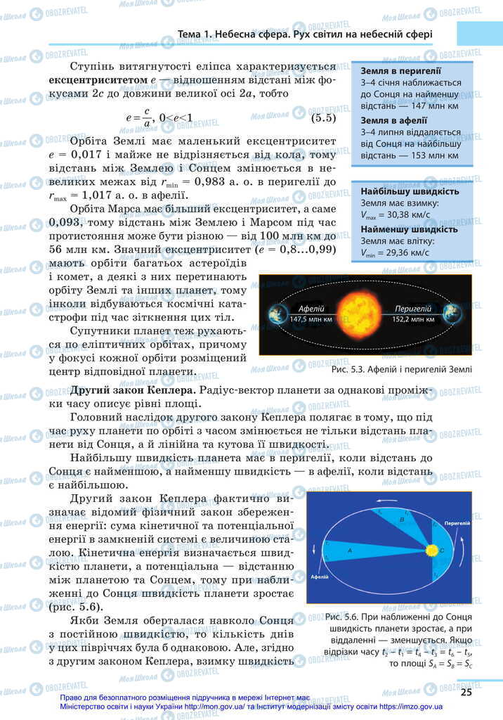 Підручники Астрономія 11 клас сторінка 25