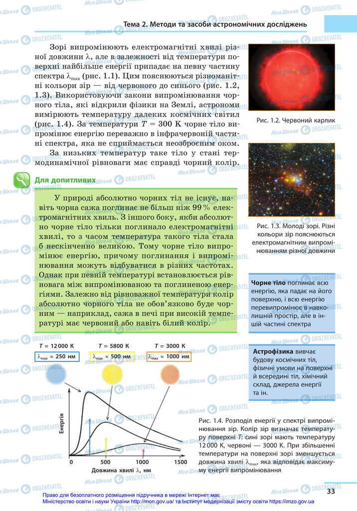 Підручники Астрономія 11 клас сторінка 33