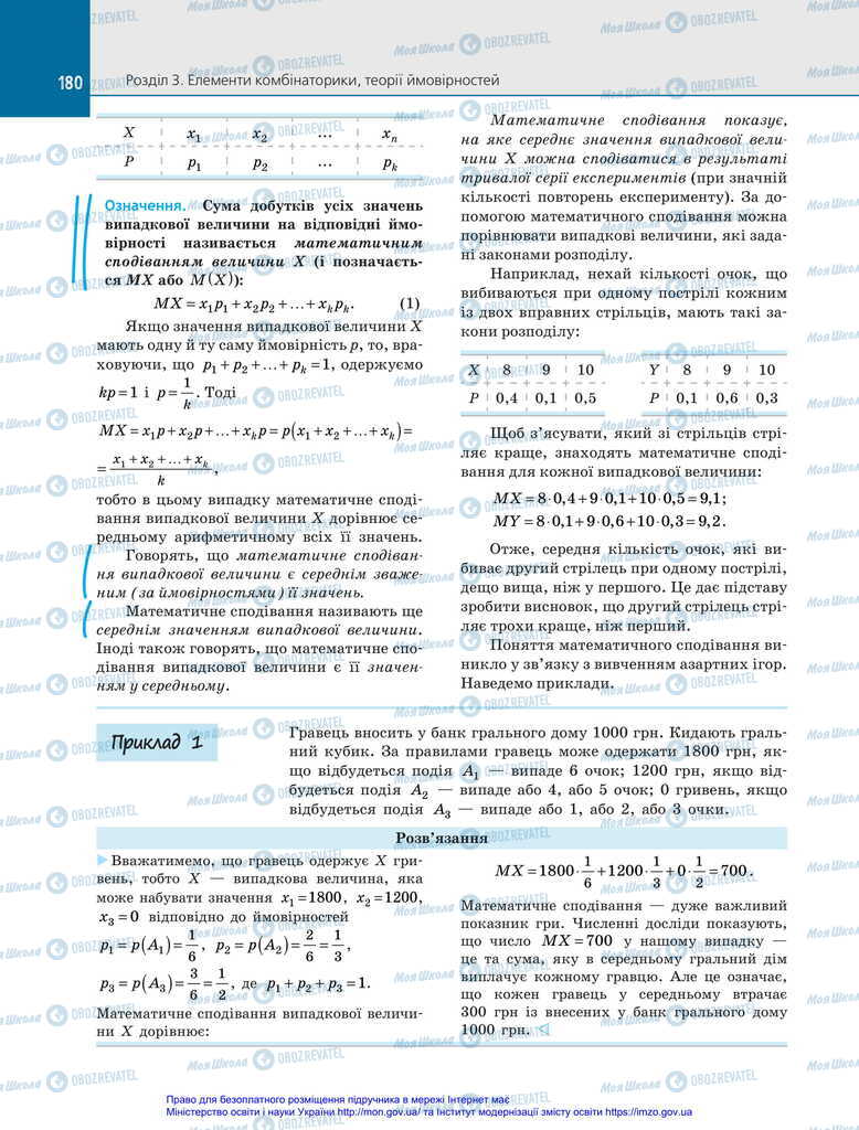 Підручники Алгебра 11 клас сторінка 180