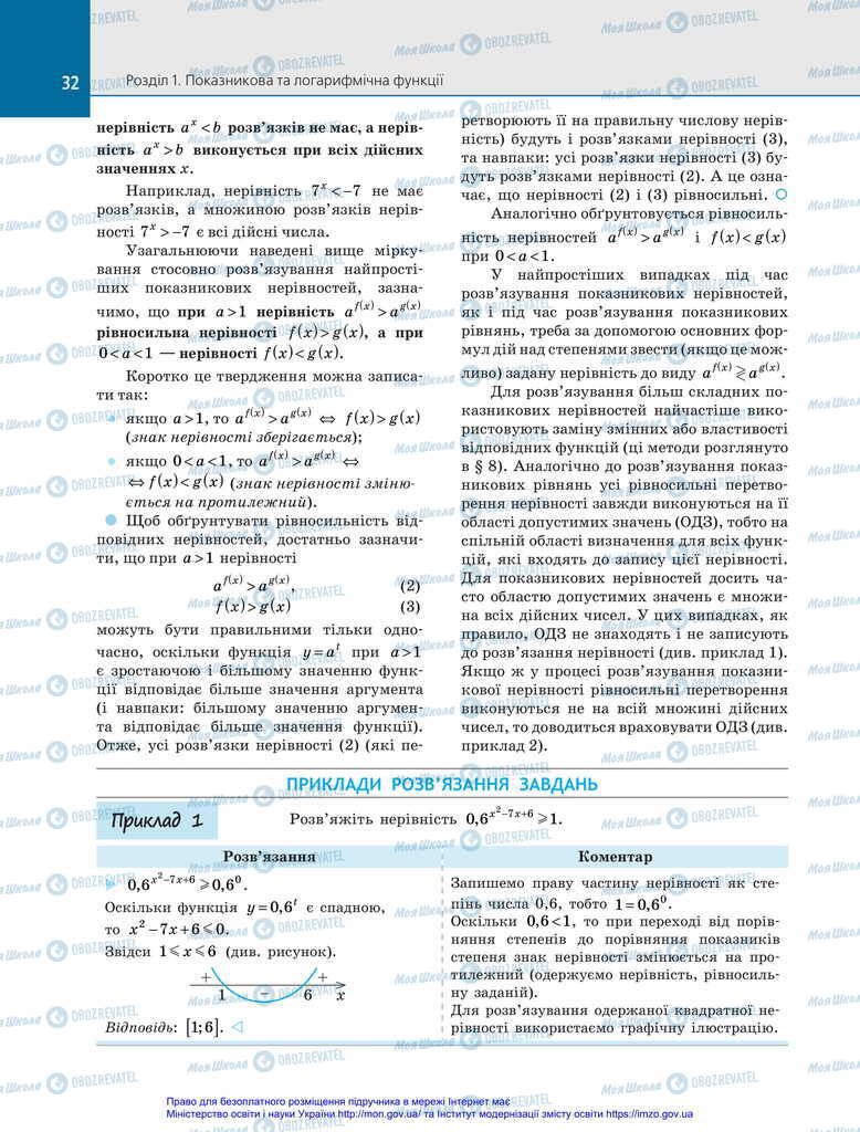Підручники Алгебра 11 клас сторінка 32